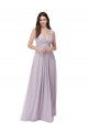 Sleeveless Pink Glow V-Neck Low Back Soft Chiffon A-Line Bridesmaid Dress Newcastle
