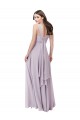 Sleeveless Pink Glow V-Neck Low Back Soft Chiffon A-Line Bridesmaid Dress Newcastle