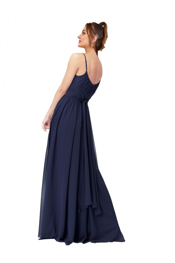 Sleeveless Scoop Neck Low Back Soft Chiffon & Lace A-Line Bridesmaid Dress Newcastle