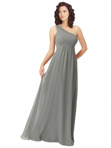 Sleeveless Wisteria One Shoulder Soft Chiffon A-Line Bridesmaid Dress Newcastle