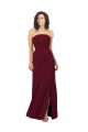 Sleeveless Burgundy Strapless Soft Chiffon Sheath Bridesmaid Dress Newcastle