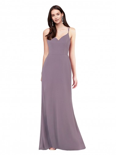 Sleeveless Sweetheart Criss Cross Open Back Soft Chiffon Column Formal Evening Gown / Bridesmaid Dress Newcastle