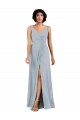 Sleeveless V-Neck Low Back Soft Chiffon Column Bridesmaid Dress Newcastle
