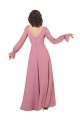 Long Sleeves V-Neck Soft Chiffon A-Line Formal Dress / Bridesmaid Dress Newcastle