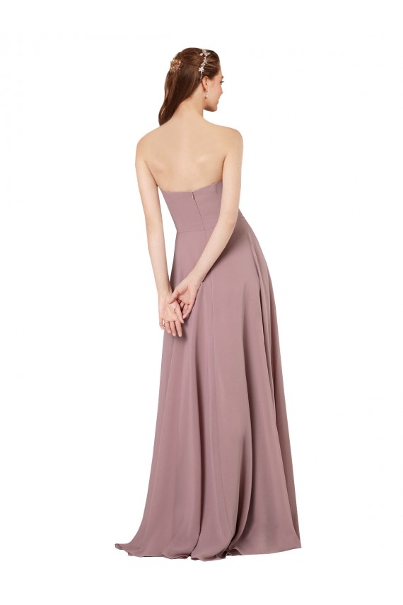Sleeveless Strapless Low Back Soft Chiffon A-Line Formal Dress / Bridesmaid Dress Newcastle