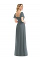 Puff Sleeves Square Neck Soft Chiffon A-Line Semi Formal Evening Dress / Bridesmaid Dress Newcastle