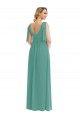 Sleeveless Icelandic Silver V-Neck V-Back Soft Chiffon A-Line Semi Formal Evening Dress / Bridesmaid Dress Newcastle