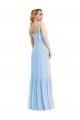 Sleeveless Light Sky Blue Spaghetti Straps Soft Chiffon A-Line Semi Formal Evening Dress / Bridesmaid Dress Newcastle