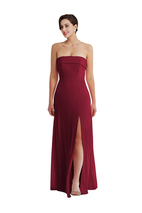 Sleeveless Strapless Low Back Soft Chiffon A-Line Formal Evening Gown / Bridesmaid Dress Newcastle