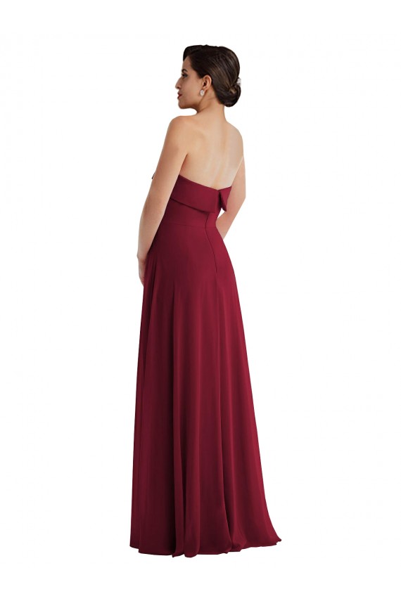Sleeveless Strapless Low Back Soft Chiffon A-Line Formal Evening Gown / Bridesmaid Dress Newcastle
