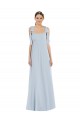 Sleeveless Sea Glass Spaghetti Straps Low Back Soft Chiffon A-Line Semi Formal Evening Dress / Bridesmaid Dress Newcastle