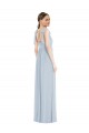 Sleeveless Sea Glass Spaghetti Straps Low Back Soft Chiffon A-Line Semi Formal Evening Dress / Bridesmaid Dress Newcastle