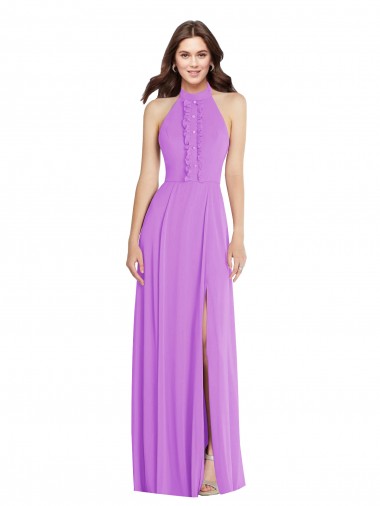 Sleeveless Halter Neck Backless Soft Chiffon A-Line Formal Evening Gown / Bridesmaid Dress Newcastle