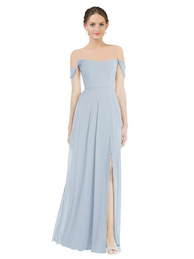 Flounce Sleeves Off the Shoulder Soft Chiffon A-Line Semi Formal Evening Dress / Bridesmaid Dress Newcastle