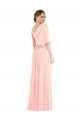 Bell Sleeves One Shoulder Soft Chiffon A-Line Semi Formal Evening Dress / Bridesmaid Dress Newcastle