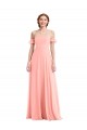 Flutter Sleeves Off the Shoulder Soft Chiffon A-Line Semi Formal Evening Dress / Bridesmaid Dress Newcastle