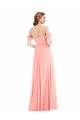 Flutter Sleeves Off the Shoulder Soft Chiffon A-Line Semi Formal Evening Dress / Bridesmaid Dress Newcastle