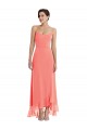 Sleeveless Spaghetti Straps Soft Chiffon A-Line High Low Bridesmaid Dress Newcastle