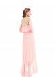 Sleeveless Pink Off the Shoulder Long Soft Chiffon A-Line Bridesmaid Dresses Newcastle