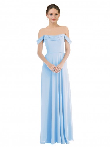 Sleeveless Off the Shoulder Soft Chiffon A-Line Formal Evening Gown / Bridesmaid Dress Newcastle
