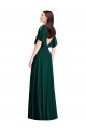 Bell Sleeves Bateau Neck V-Back Soft Chiffon A-Line Semi Formal Evening Dress / Bridesmaid Dress Newcastle