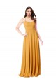 Sleeveless Saffron V-Neck Soft Chiffon A-Line Formal Dress / Bridesmaid Dress Newcastle