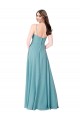 Sleeveless Turquoise V-Neck Soft Chiffon A-Line Bridesmaid Dress Newcastle
