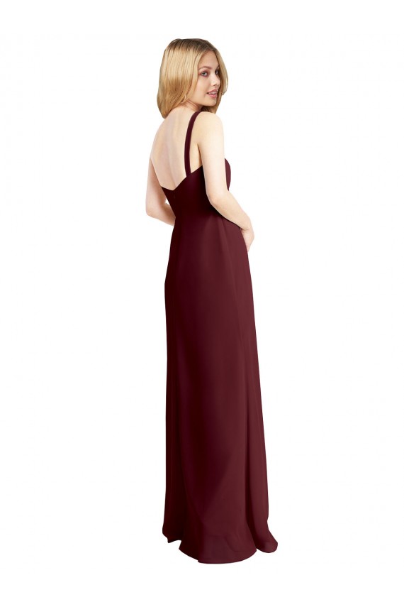 Sleeveless Square Neck Low Back Soft Chiffon A-Line Bridesmaid Dress Newcastle