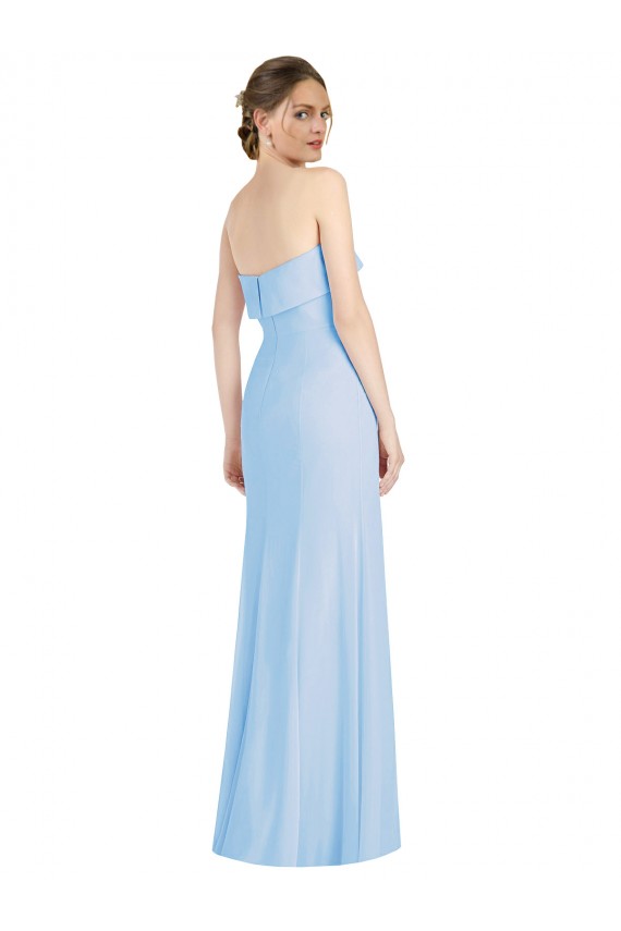 Sleeveless Strapless Low Back Soft Chiffon Trumpet Black Tie Evening Gown / Bridesmaid Dress Newcastle