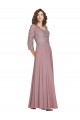 Long Sleeves V-Neck Soft Chiffon A-Line Prom Dress / Bridesmaid Dress Newcastle