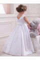 Sleeveless Bateau Neck Satin & Lace Ball Gown Flower Girl Dresses Newcastle