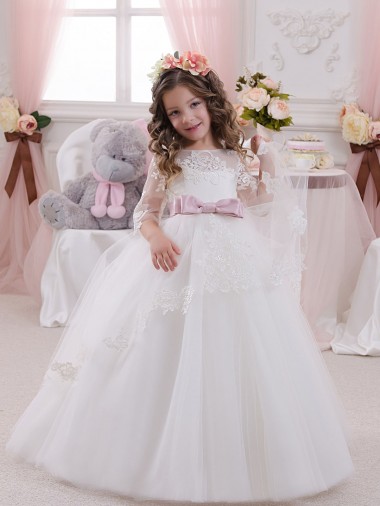 Sleeveless Bateau Neck Tulle & Lace Ball Gowns Flower Girl Dress Newcastle