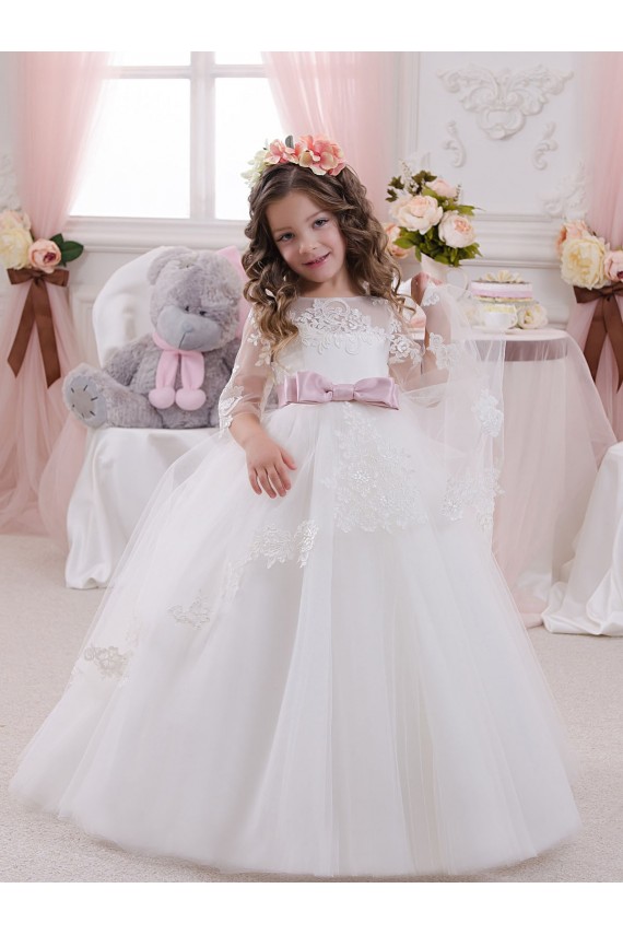 Sleeveless Bateau Neck Tulle & Lace Ball Gowns Flower Girl Dress Newcastle