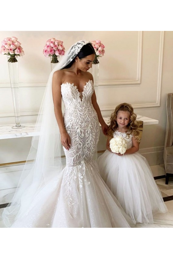 Sleeveless Bateau Neckline Tulle & Lace Ball Gown Flower Girl Dress Newcastle