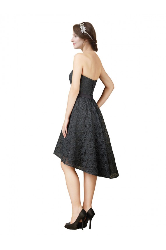 Sleeveless Sweetheart Lace A-Line High Low Bridesmaid Dress Newcastle