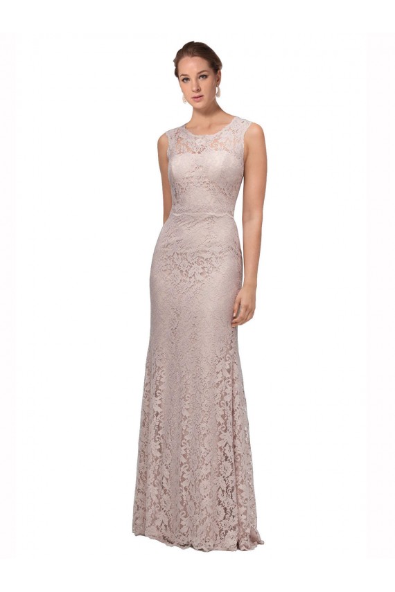Sleeveless Illusion Neck Lace Mermaid Prom Dress / Bridesmaid Dress Newcastle