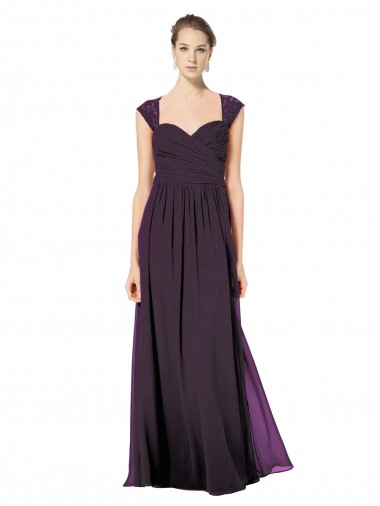 Sleeveless Sweetheart Keyhole Back Soft Chiffon & Lace A-Line Formal Dress / Bridesmaid Dress Newcastle