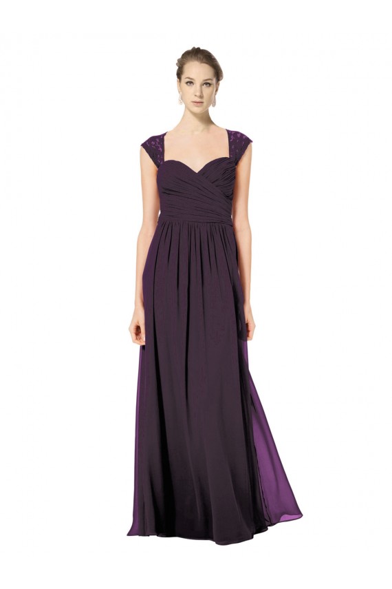 Sleeveless Sweetheart Keyhole Back Soft Chiffon & Lace A-Line Formal Dress / Bridesmaid Dress Newcastle