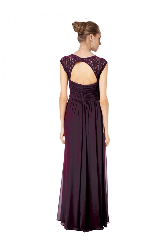 Sleeveless Sweetheart Keyhole Back Soft Chiffon & Lace A-Line Formal Dress / Bridesmaid Dress Newcastle