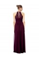 Sleeveless Halter Neck Keyhole Back Soft Chiffon & Lace A-Line Formal Dress / Bridesmaid Dress Newcastle