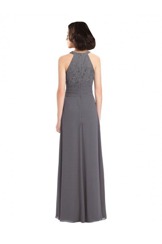 Sleeveless Halter Neck Soft Chiffon & Lace A-Line Bridesmaid Dress Newcastle