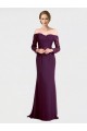 Long Sleeves Off the Shoulder Low Back Soft Chiffon & Lace Mermaid Bridesmaid Dress Newcastle