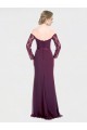 Long Sleeves Off the Shoulder Low Back Soft Chiffon & Lace Mermaid Bridesmaid Dress Newcastle