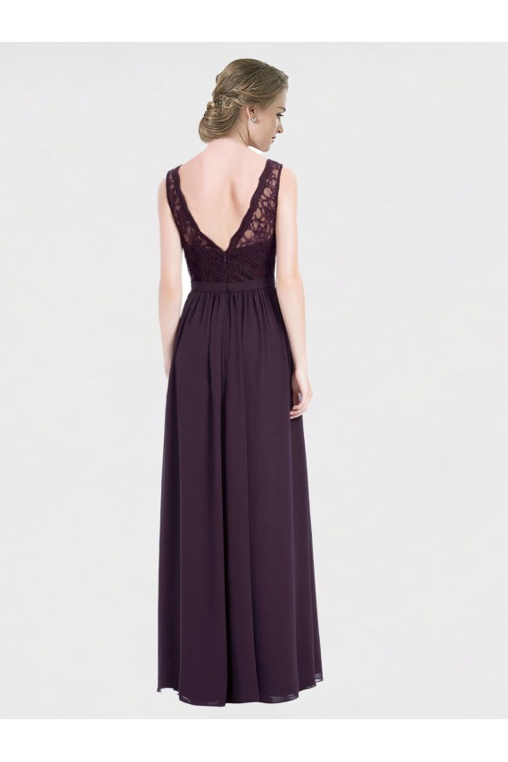 Sleeveless V-Neck V-Back Chiffon & Lace A-Line Bridesmaid Dress / Evening Dress Newcastle