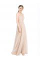 Sleeveless Halter Neck Keyhole Back Soft Chiffon & Lace A-Line Prom Dress / Bridesmaid Dress Newcastle