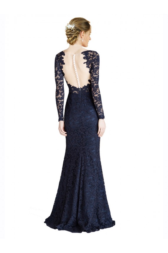 Long Sleeves Sweetheart Keyhole Back Lace Mermaid Prom Dress / Bridesmaid Dress Newcastle