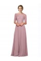 Short Sleeves Off the Shoulder Soft Chiffon & Lace A-Line Prom Dress / Bridesmaid Dress Newcastle