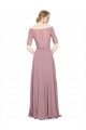 Short Sleeves Off the Shoulder Soft Chiffon & Lace A-Line Prom Dress / Bridesmaid Dress Newcastle