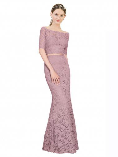Short Sleeves Off the Shoulder Lace Mermaid Prom Dress / Bridesmaid Dress Newcastle