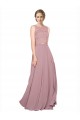 Sleeveless Illusion Neck Soft Chiffon & Lace A-Line Black Tie Prom Dress / Bridesmaid Dress Newcastle